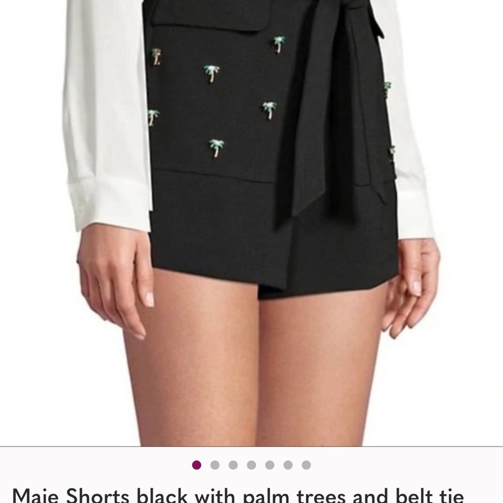 Maje Black High Waist Shorts with Embellishments women size 38